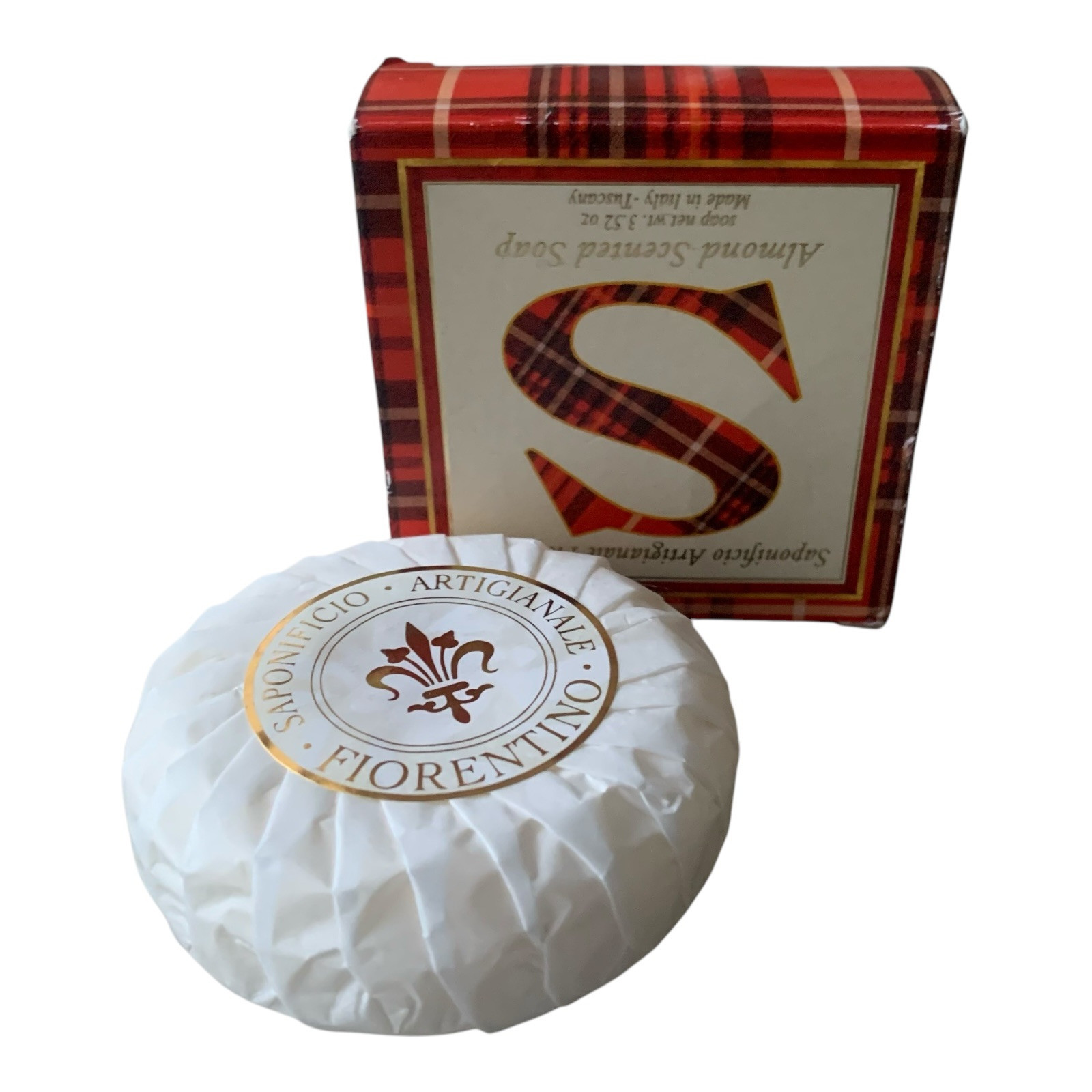 Almond Scented Soap Made in Italy Saponificio Artigianale Fiorentino 3.52 Oz “S”
