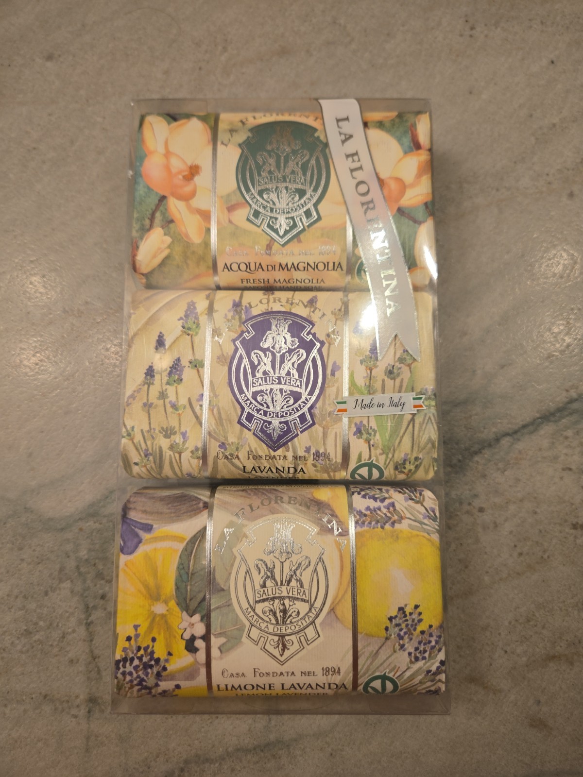 La Florentina – LAVENDER, LEMON LAVENDER, MAGNOLIA Soap Bar Set 3 x 7 oz
