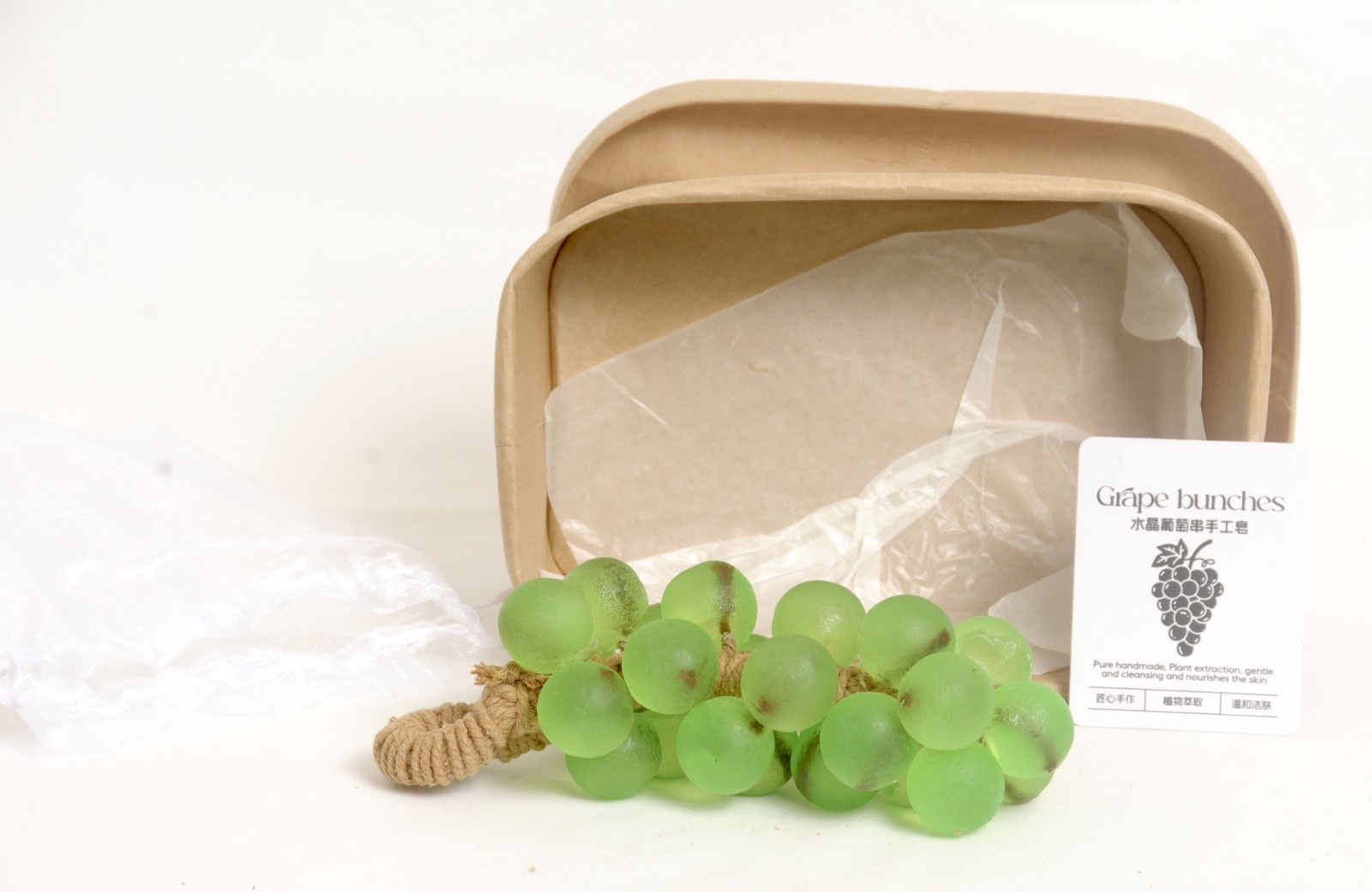 Handmade Grape Bunch Soap Plant Extracts Rope Stem China