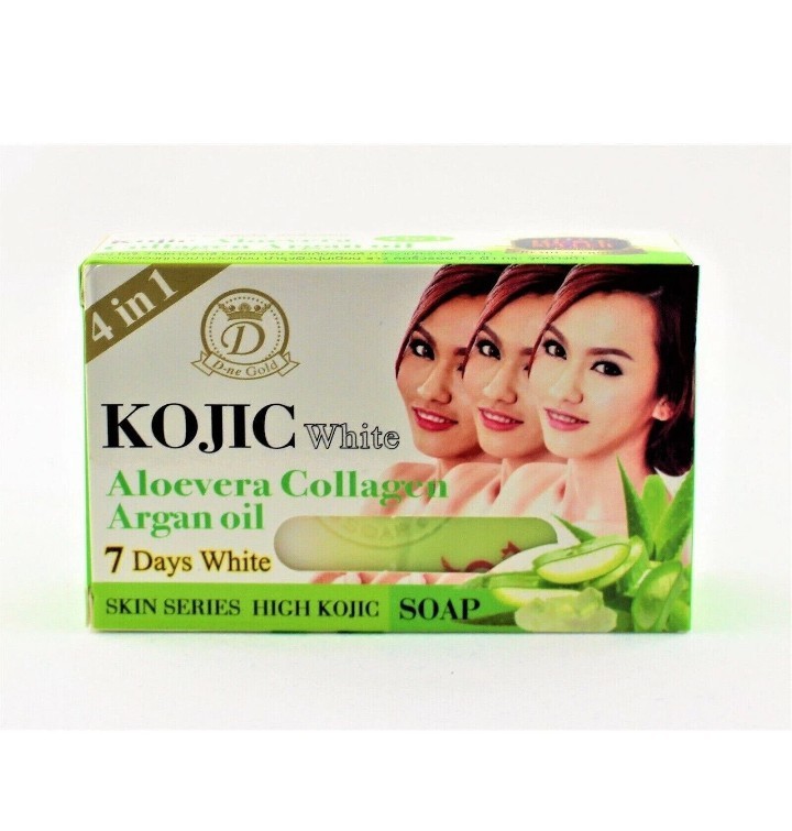 4 in 1 Kojic white Aloe Vera Collagen Argan Oil 7 days whitening Soap (1 Bar)