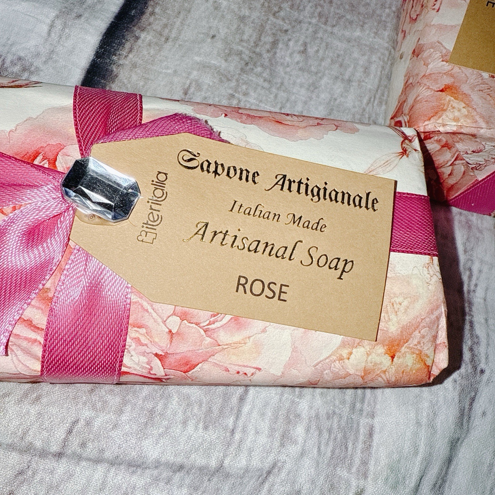 Sapone Artigianale-Made in Italy-9.5 Oz Artisanal Bath Bar Soap ROSE-Iteritalia