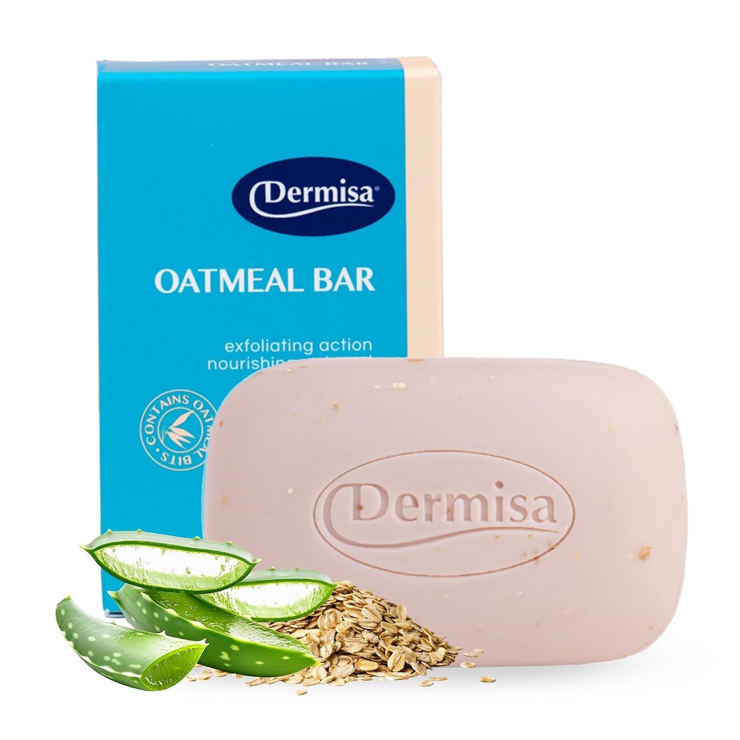 Oatmeal & Aloe Vera Soap Bar – Gentle Exfoliating Face & Body Cleanser, 3 Oz