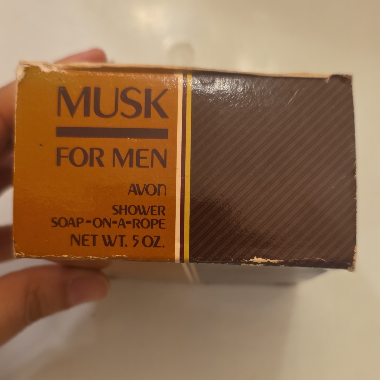 Avon Musk for Men Shower Soap-on-a-Rope 5 oz Rectangular Body Bar