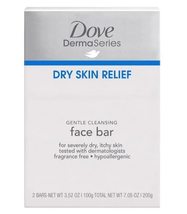 NEW! DOVE (2-BARS) 3.52 Oz. ●DERMASERIES● Dry Skin Gentle Cleansing Face Bars🫧.