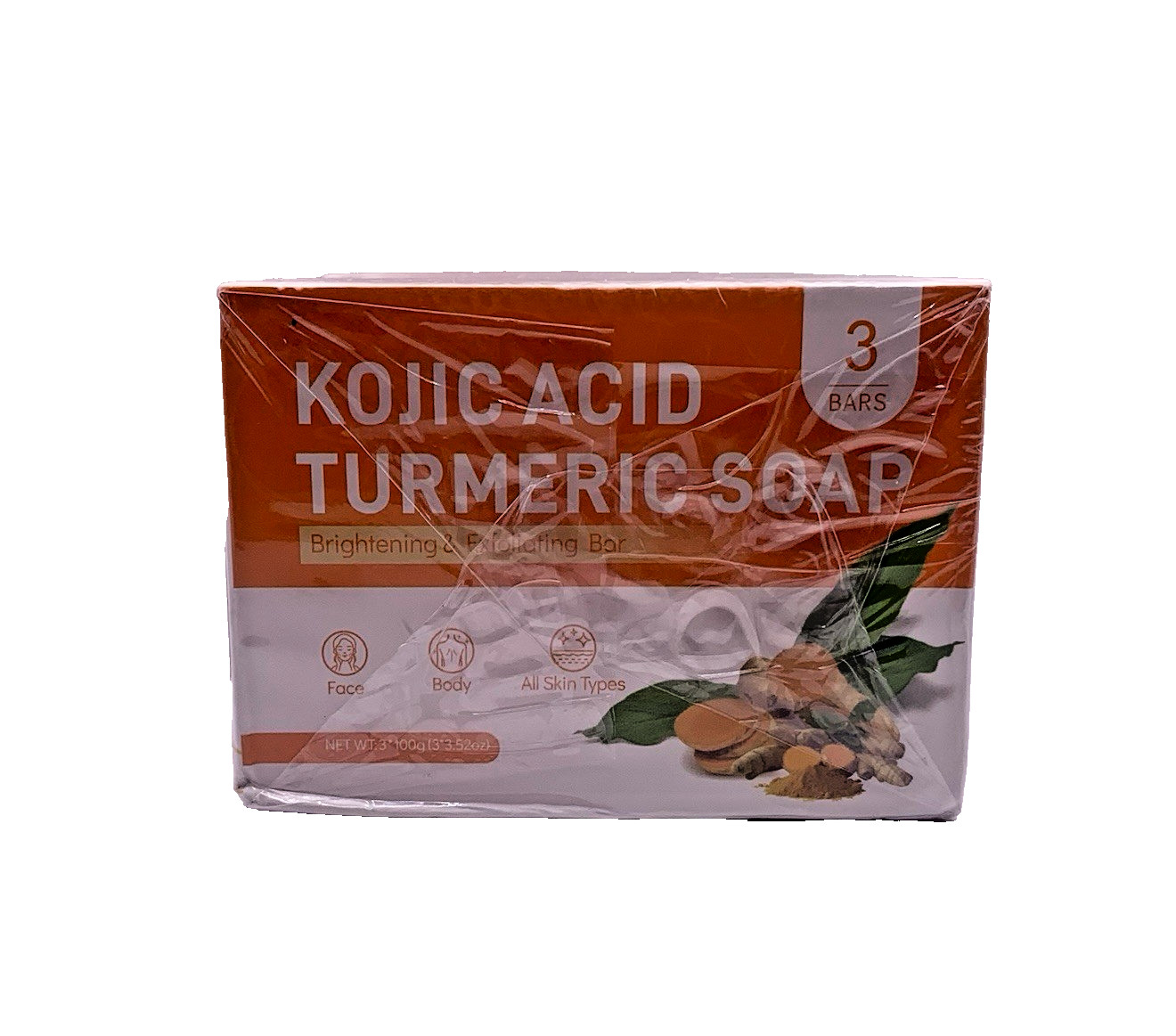 3PACK Kojic Acid Soap for Dark Spots Whitening Turmeric Soap Skin Lightening