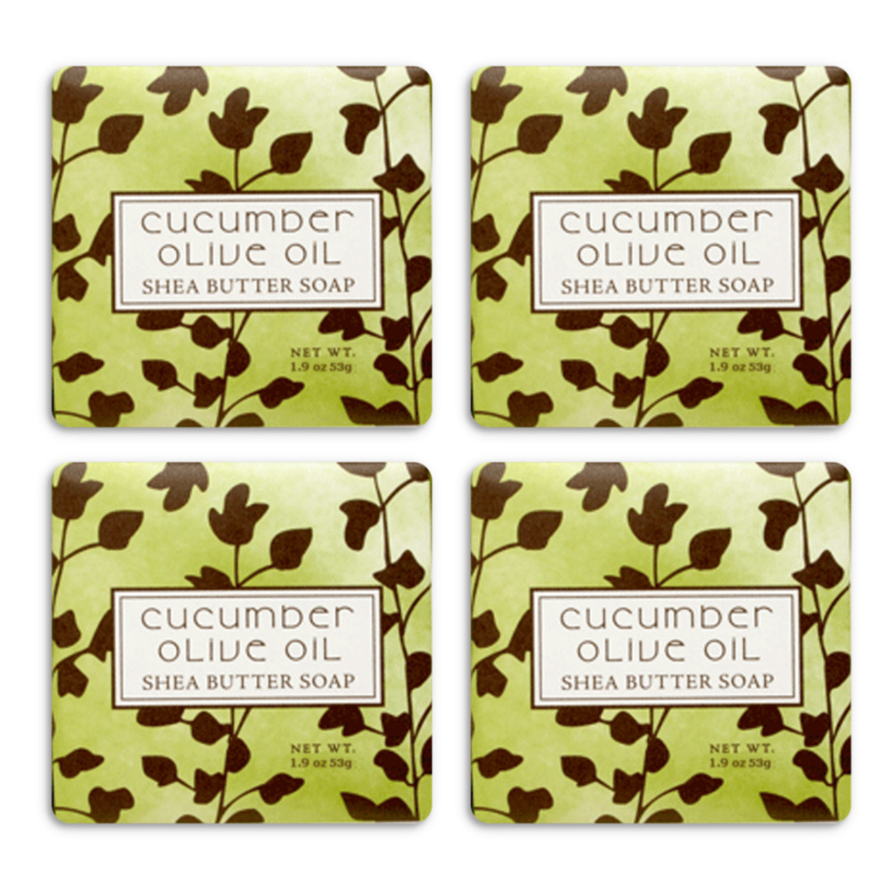 Greenwich Bay 1.9oz Soap, Cucumber Olive Oil – Set of 4 (R5H002)