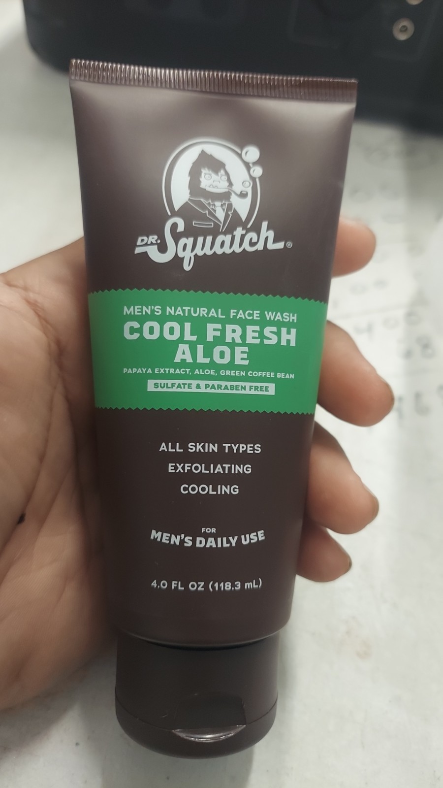 DR SQUATCH Mens Natural Face Wash COOL FRESH ALOE (4.0 fl oz) SEALED