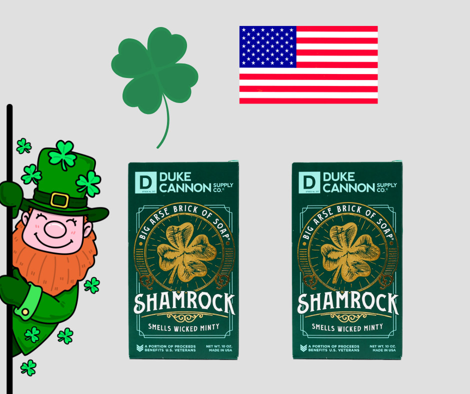 Duke Cannon Shamrock Soap Big Brick Soap St Patricks Day Lot 2 Benefits US Vets
