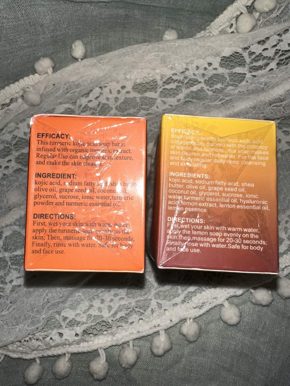 Turmeric Kojic Acid Soap Bars. Dark Spot Remover, Whitening Cleansing 2 Bars 7oz