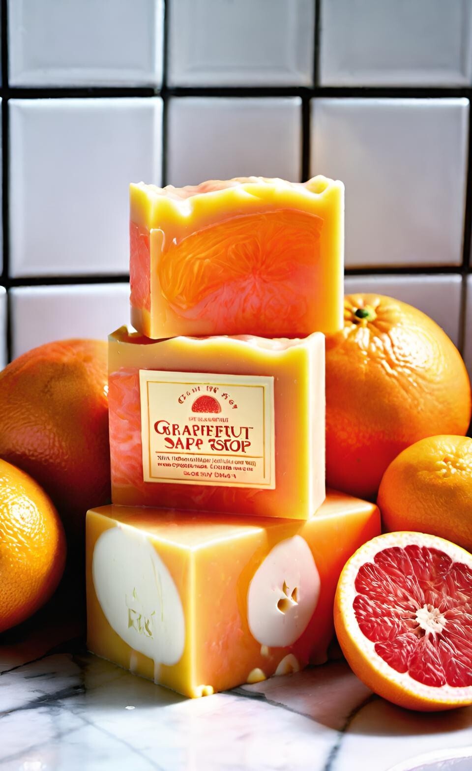Grapefruit Handmade Organic Soap Bar Natural Oil Wonderful Scent Premium Body