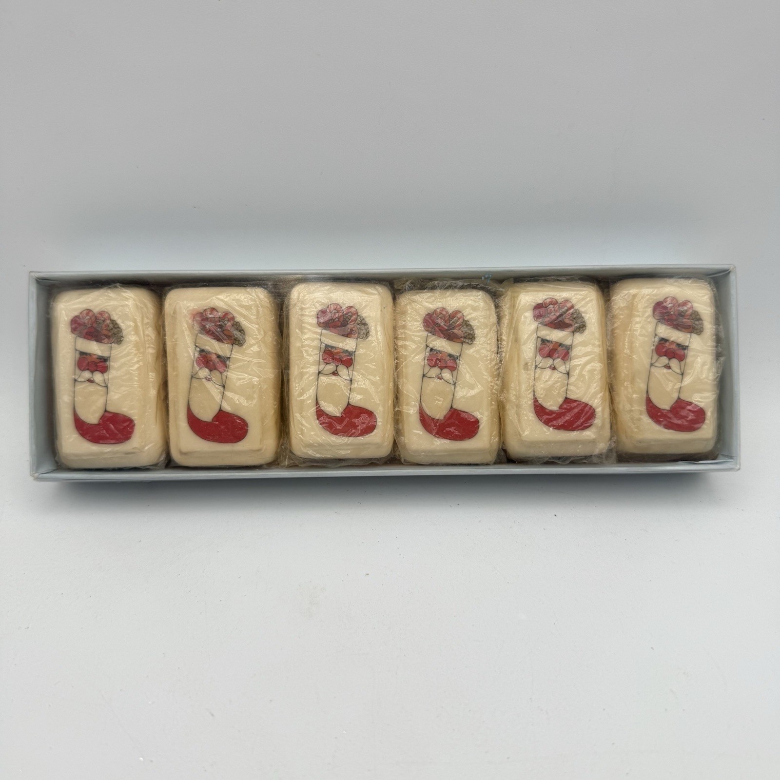 Vtg Katherine Gray Santa Christmas Soap Made From French Milled Soap 6 small bar