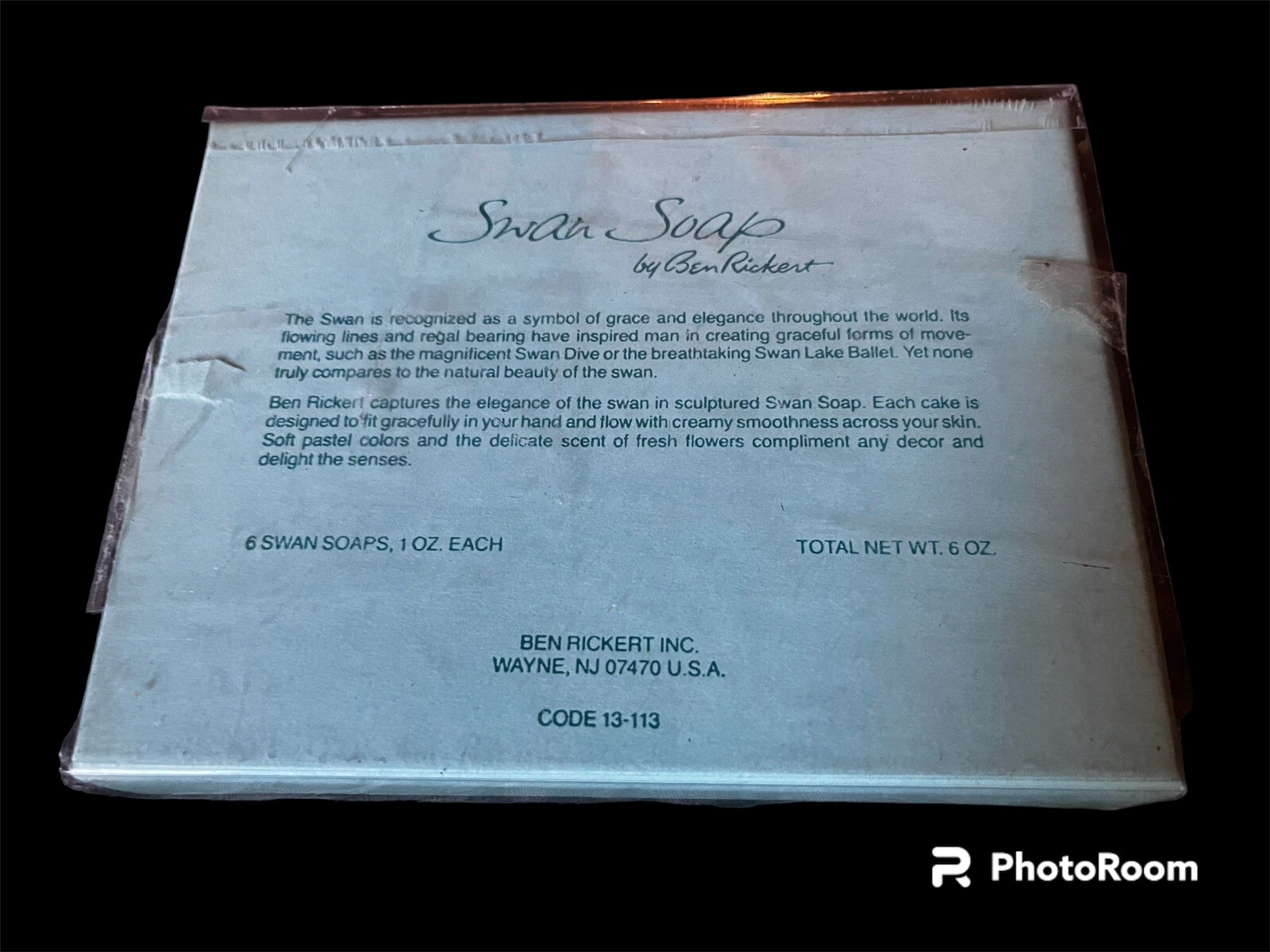 NEW Vintage Boxed Set of 6 SWAN SOAP Bars by Ben Rickert 1 oz.ea. in orig. box
