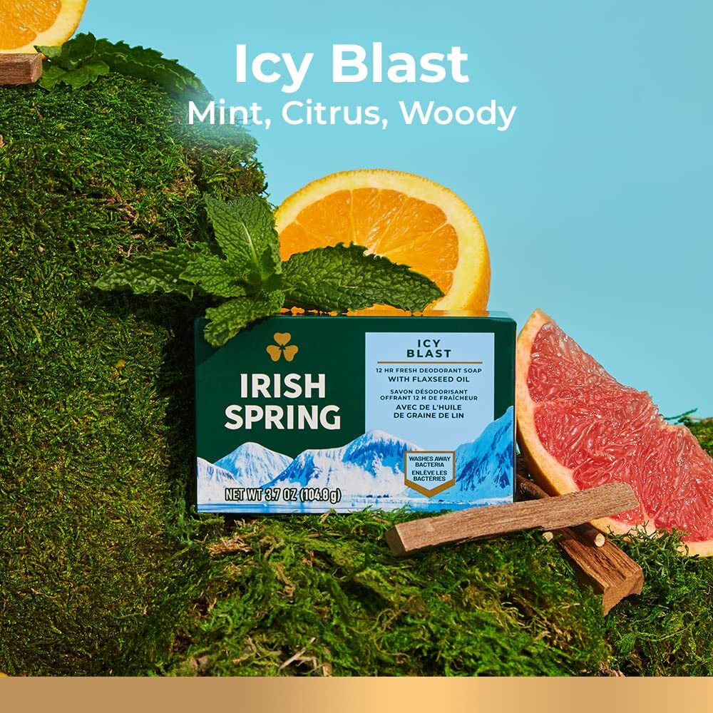 Icy Blast Bar Soap for Men,Smell Fresh and Clean 12 Hours, 24 Pack, 3.7 Oz