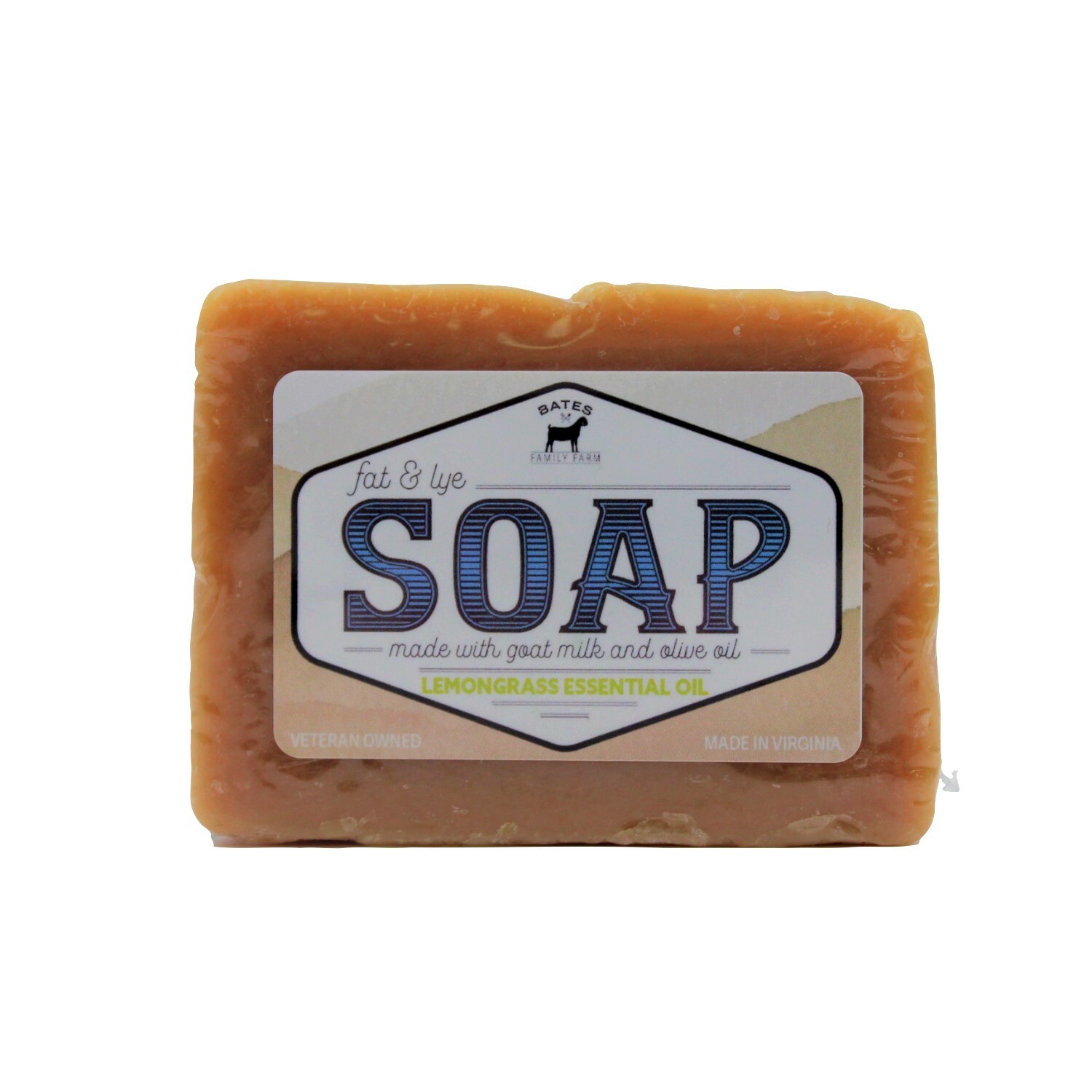 Bates Family Farm Lemongrass Essential Oils Fat and Lye Soap Goat Milk Olive Oil