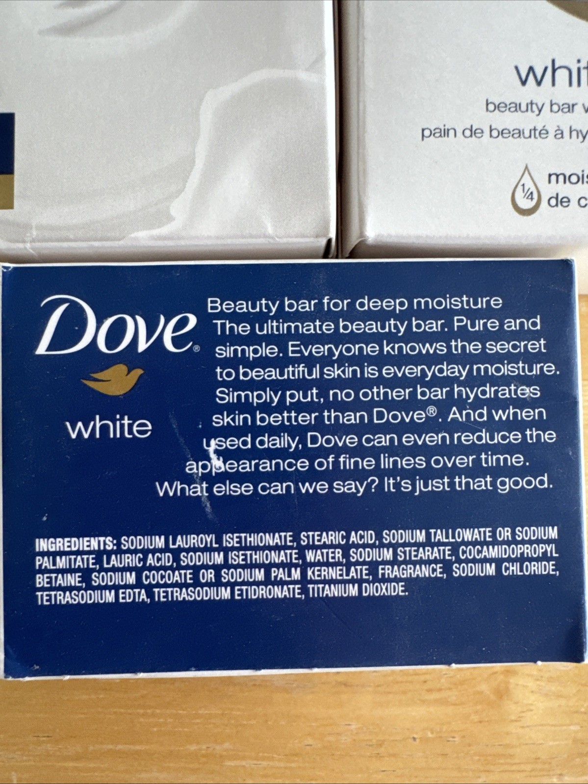 Dove White Lot Of 6 Full Size Soap Bars + 1 Travel Size New In Boxes