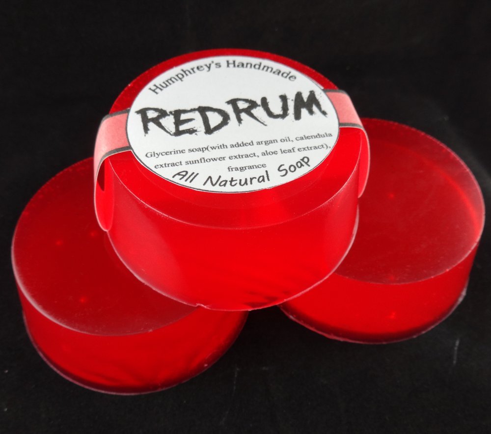 REDRUM Bay Rum Soap Red Glycerin Men’s Shaving Bar, Argan Oil Beard Wash Horror