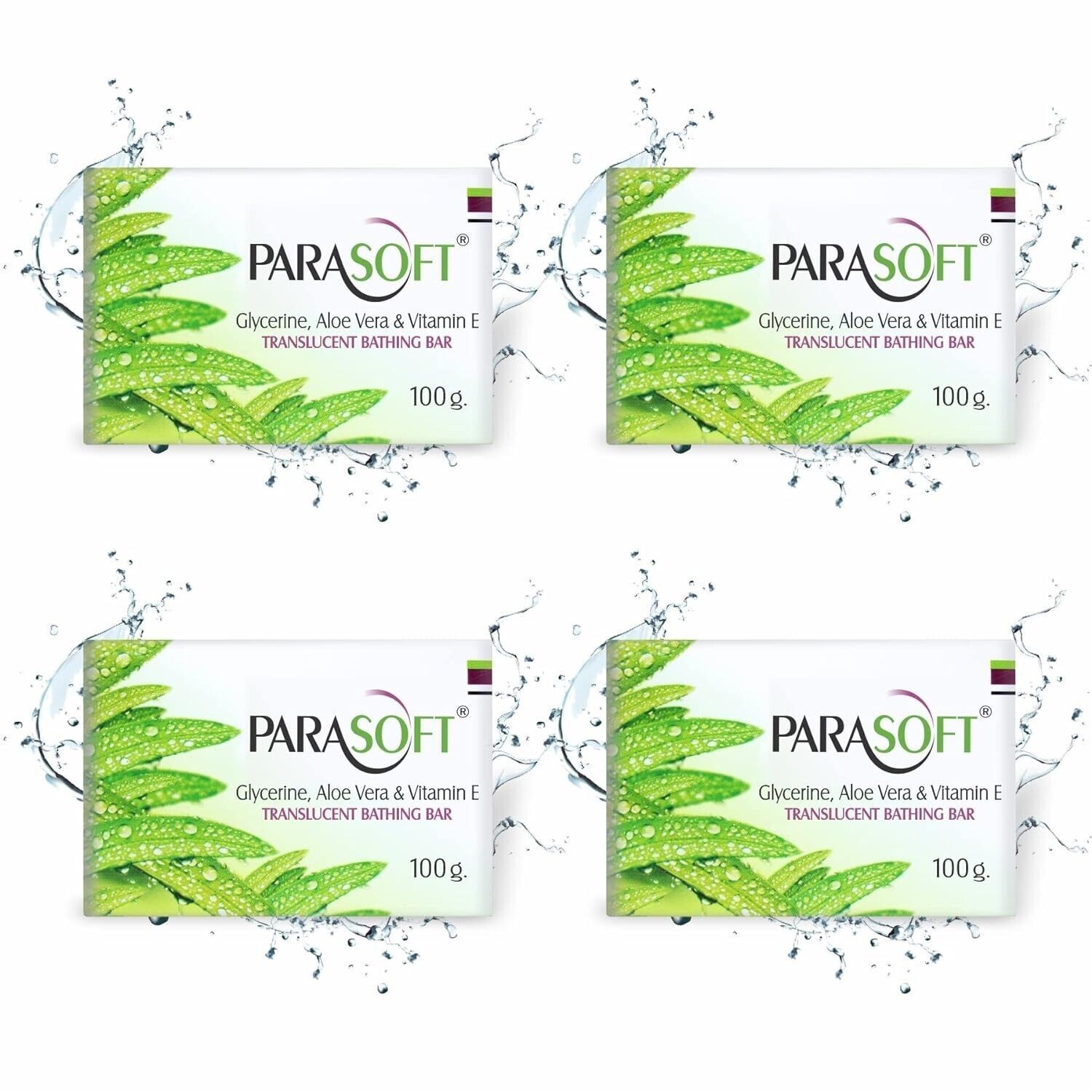 Pack of 4 Salve Pharma Parasoft Soap Dry Sensitive Skin Glycerine (100 gm)