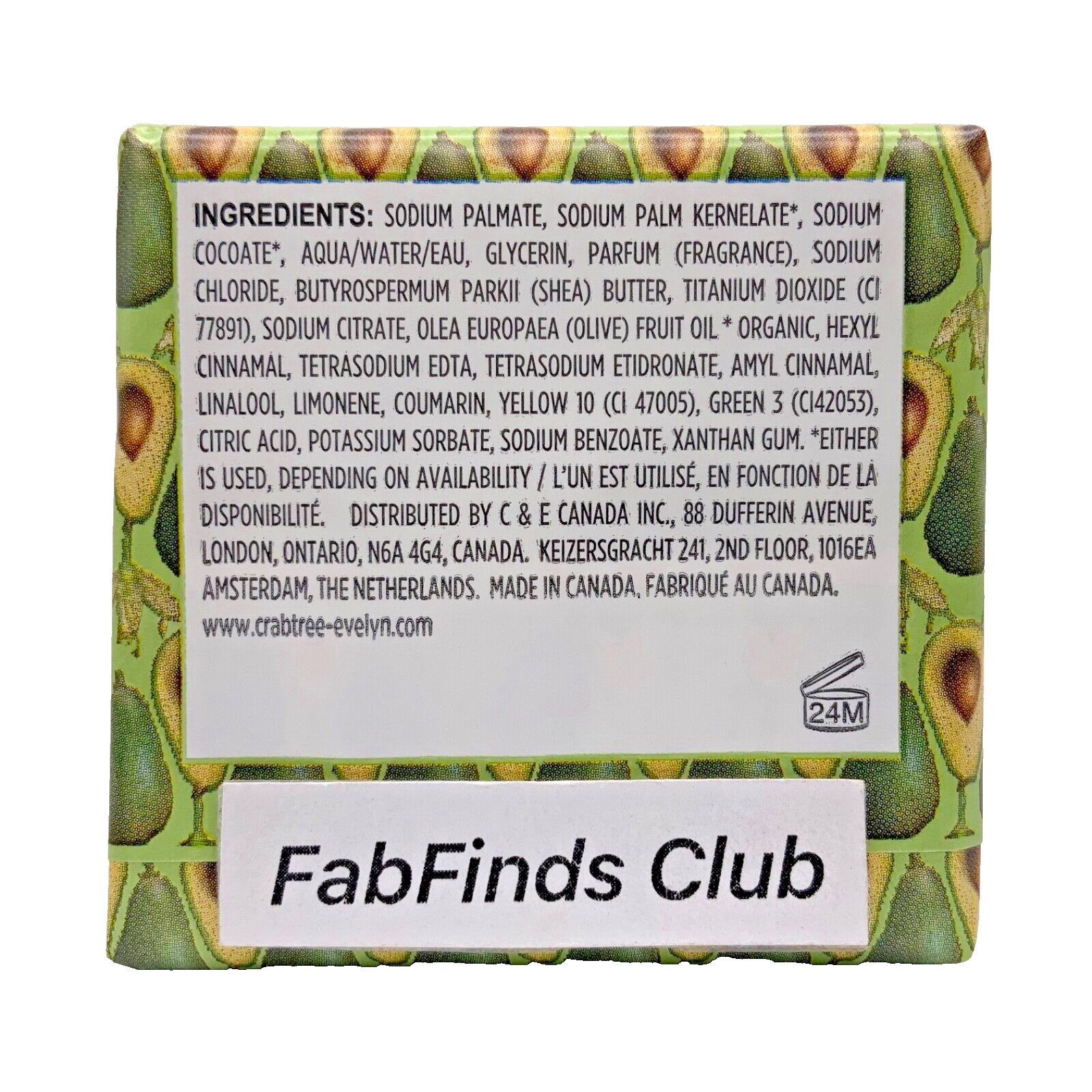 Crabtree Evelyn Avocado & Olive Oil Bar Soap Triple Milled 21oz(6×3.5oz) 6pc Set