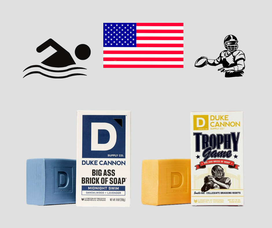 Duke Cannon Men Big Ass Brick Soap Trophy Game &Midnight Swim Benefit Vet Lot 2
