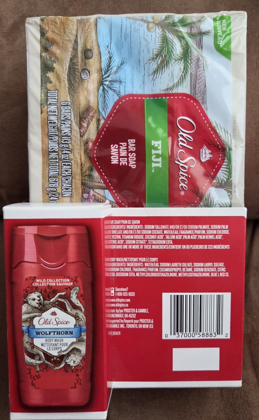 NEW Factory Sealed 6 Bars Old Spice FIJI Bar Soap 4 oz Bonus Body Wash Wolfthorn