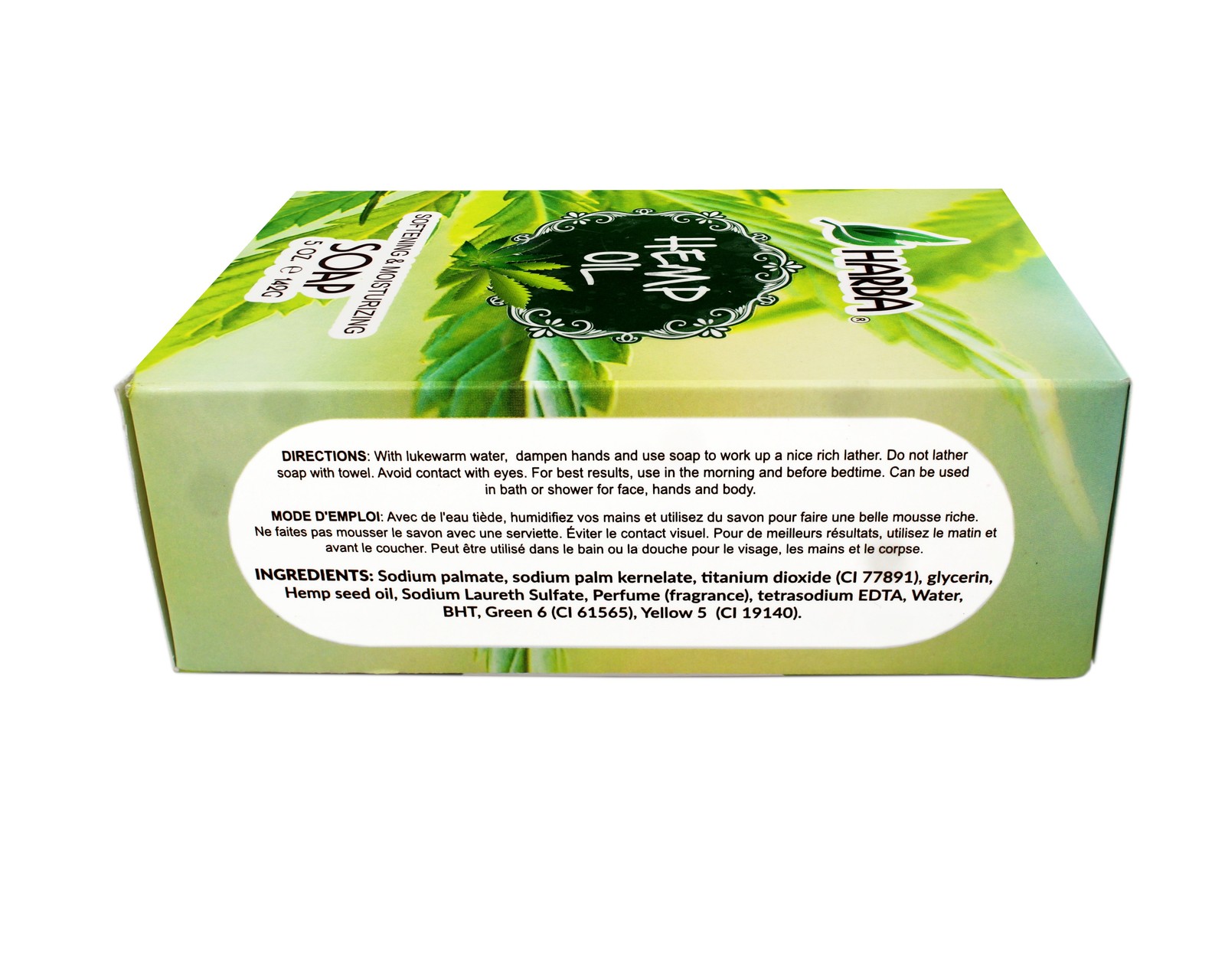 Harba Bath Soap Hemp Oil, Softening & Moisturizing, 5 OZ (142g) – 4 Pack