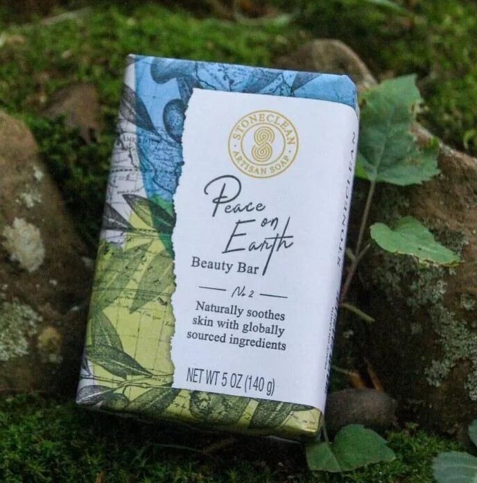 STONECLEAN (1) 5 Oz. Bar ~Artisan Soap~ 🫧 ●PEACE ON EARTH● 🫧 Original/Organic.