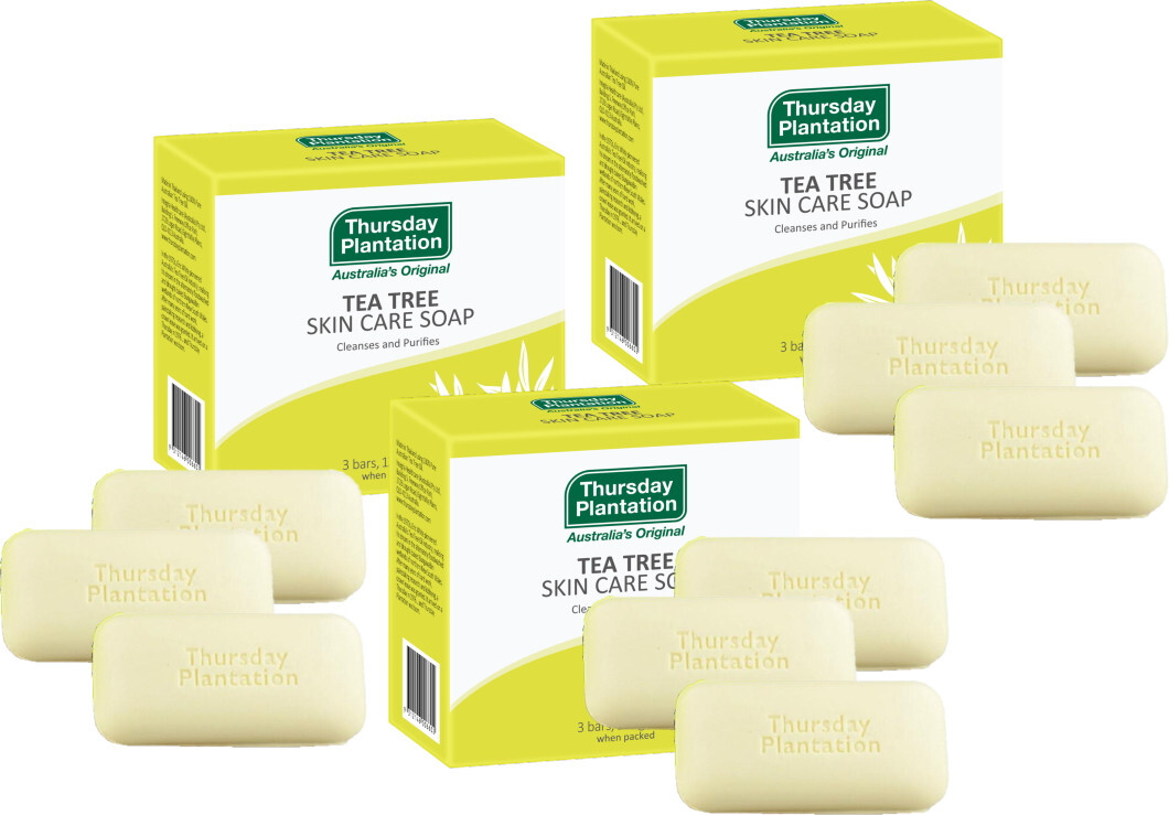 Thursday Plantation Tea Tree Oil Skin Care Soap 3x 3x 125g (9 Bars) Australia