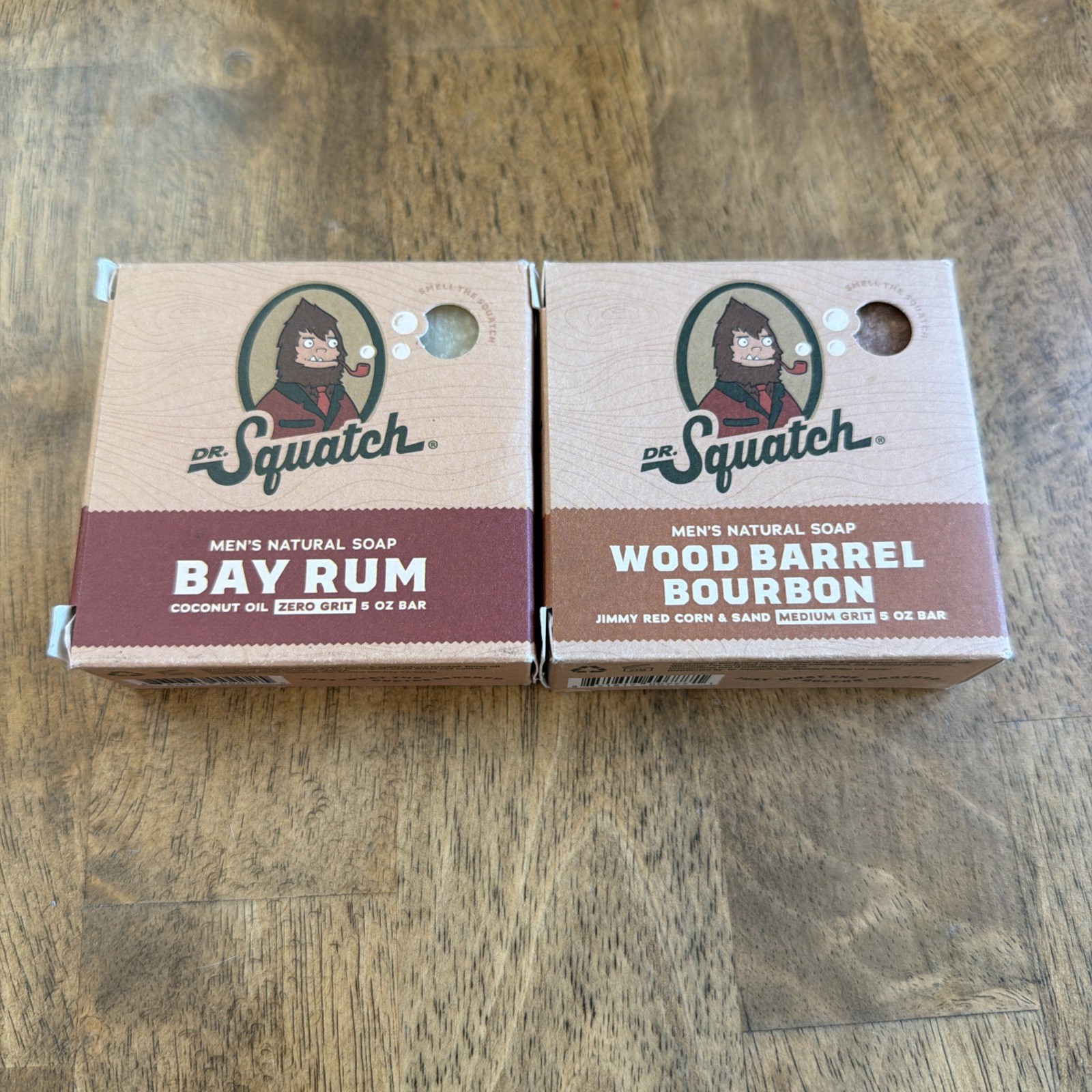 Dr Squatch Soap Wood Barrel Bourbon + Bay Rum – 2 BAR SET – NEW – SAME DAY SHIP