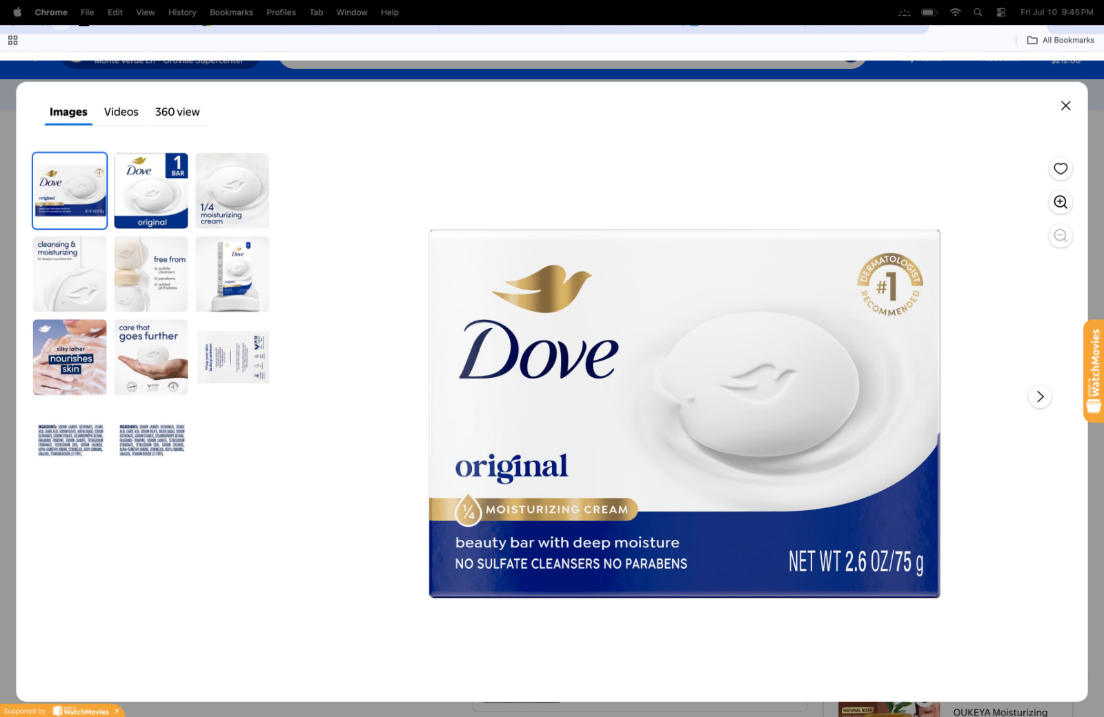 Dove Beauty Bar Soap For Soft, Smooth Skin, Original, With 1/4 Moisturizing Crea