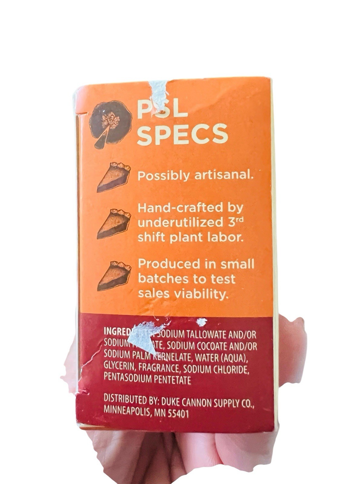 Duke Cannon Basic Ass Pumpkin Spice Latte Soap 10 Oz. Made In The USA