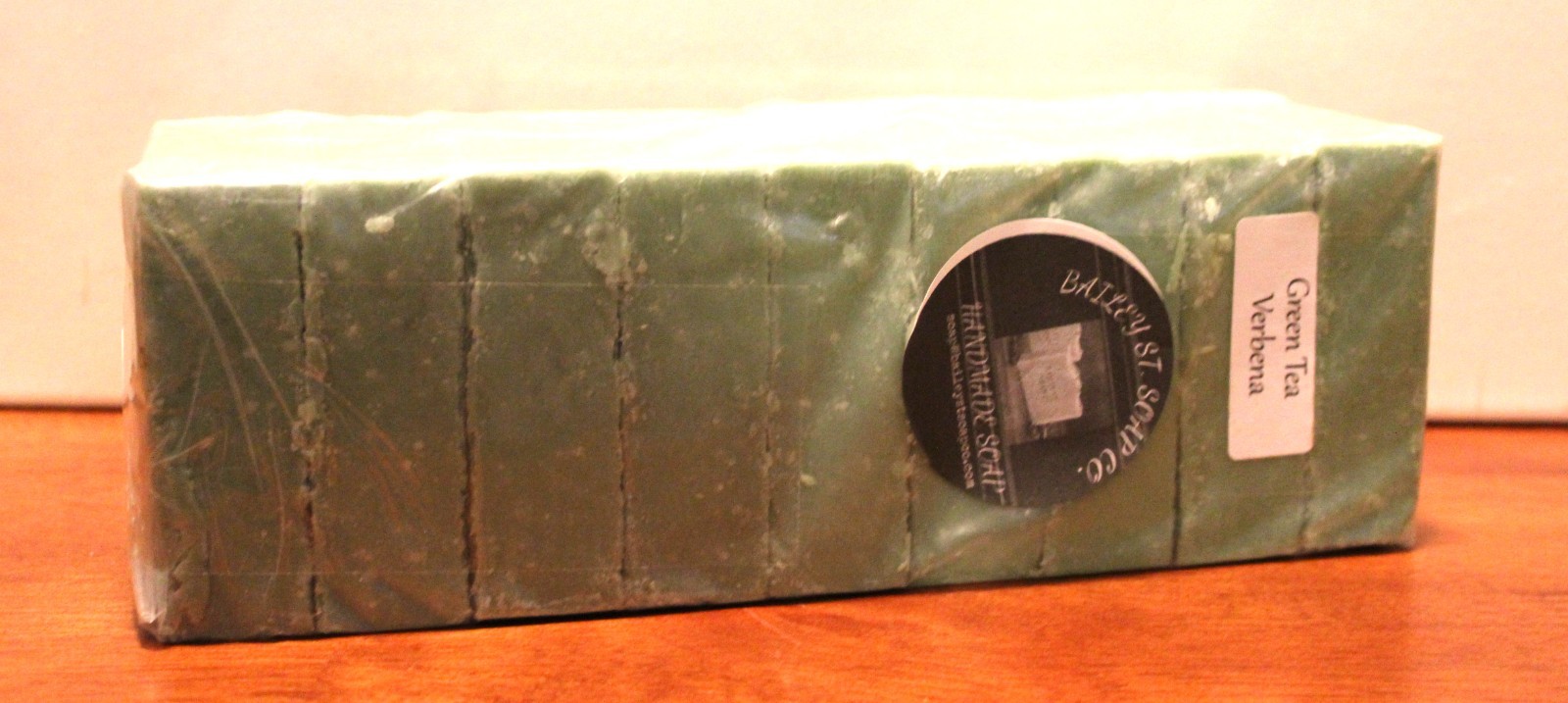 Green Tea Verbena Cold Processed handmade soap loaf, 9 precut bars
