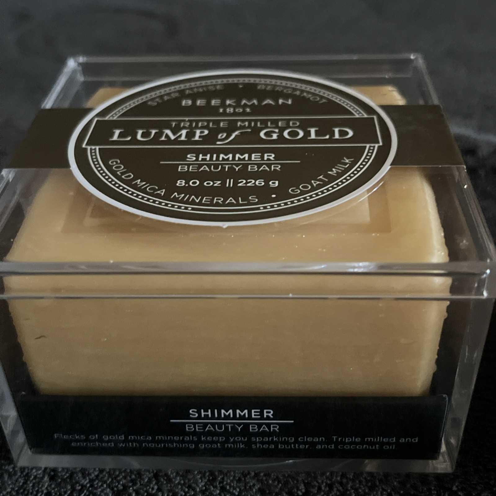 2 Beekman 1802 Lump of Gold Shimmer Beauty Bar soap Mica Star Anise Bergamot 8oz