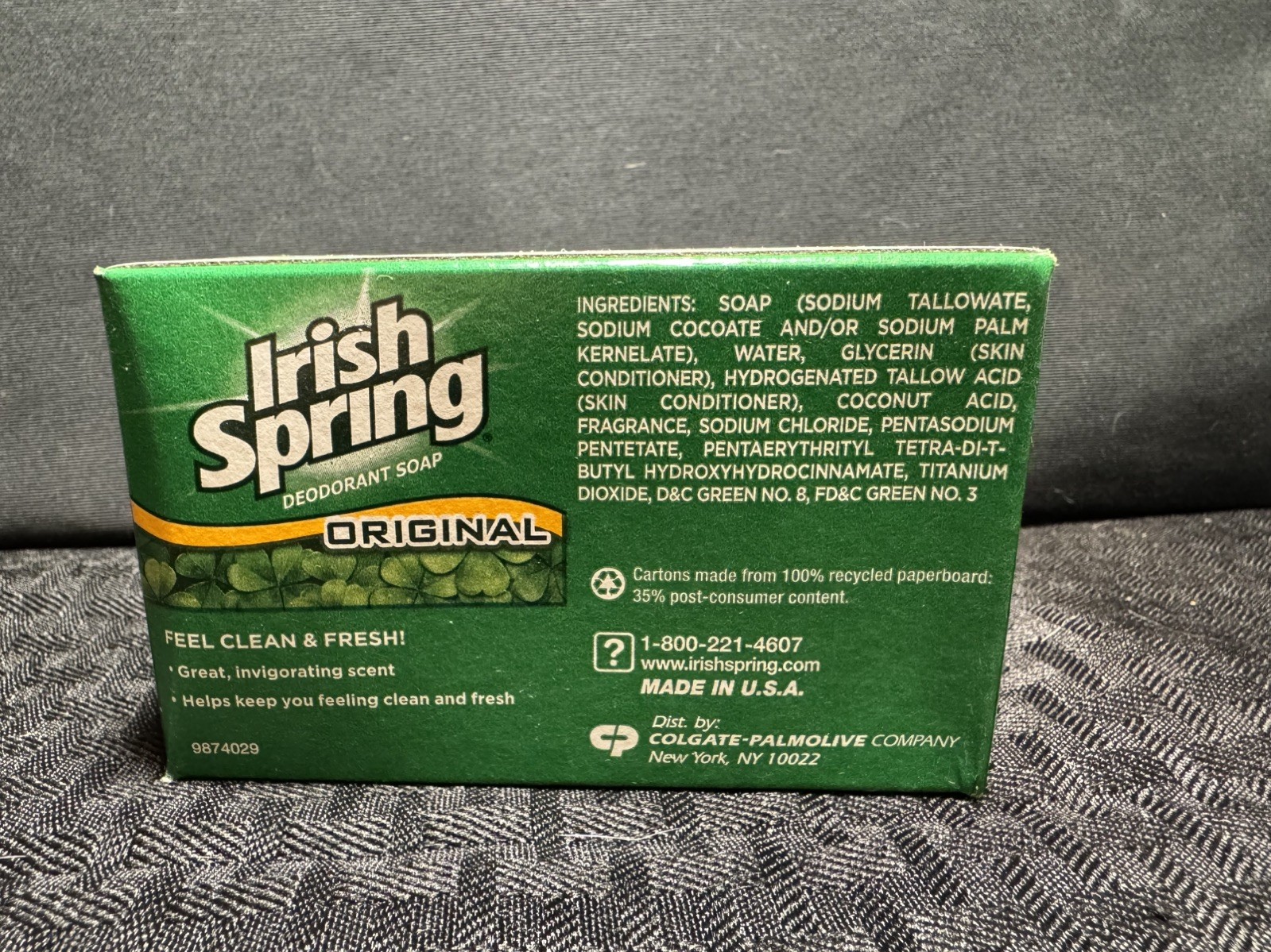 Irish Spring Bar Soap Lot of 5 Original Scent Package ~ 3.75 oz ~ No Flax