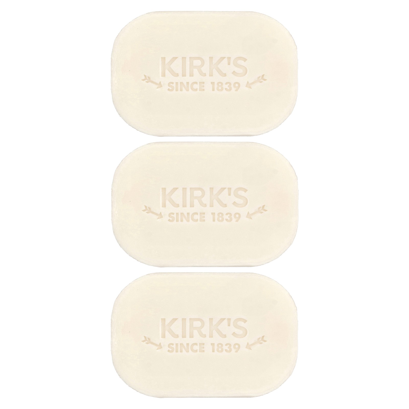 Kirk’s 100% Premium Coconut Oil Gentle Castile Soap Fragrance Free, 3 Bars 4 oz