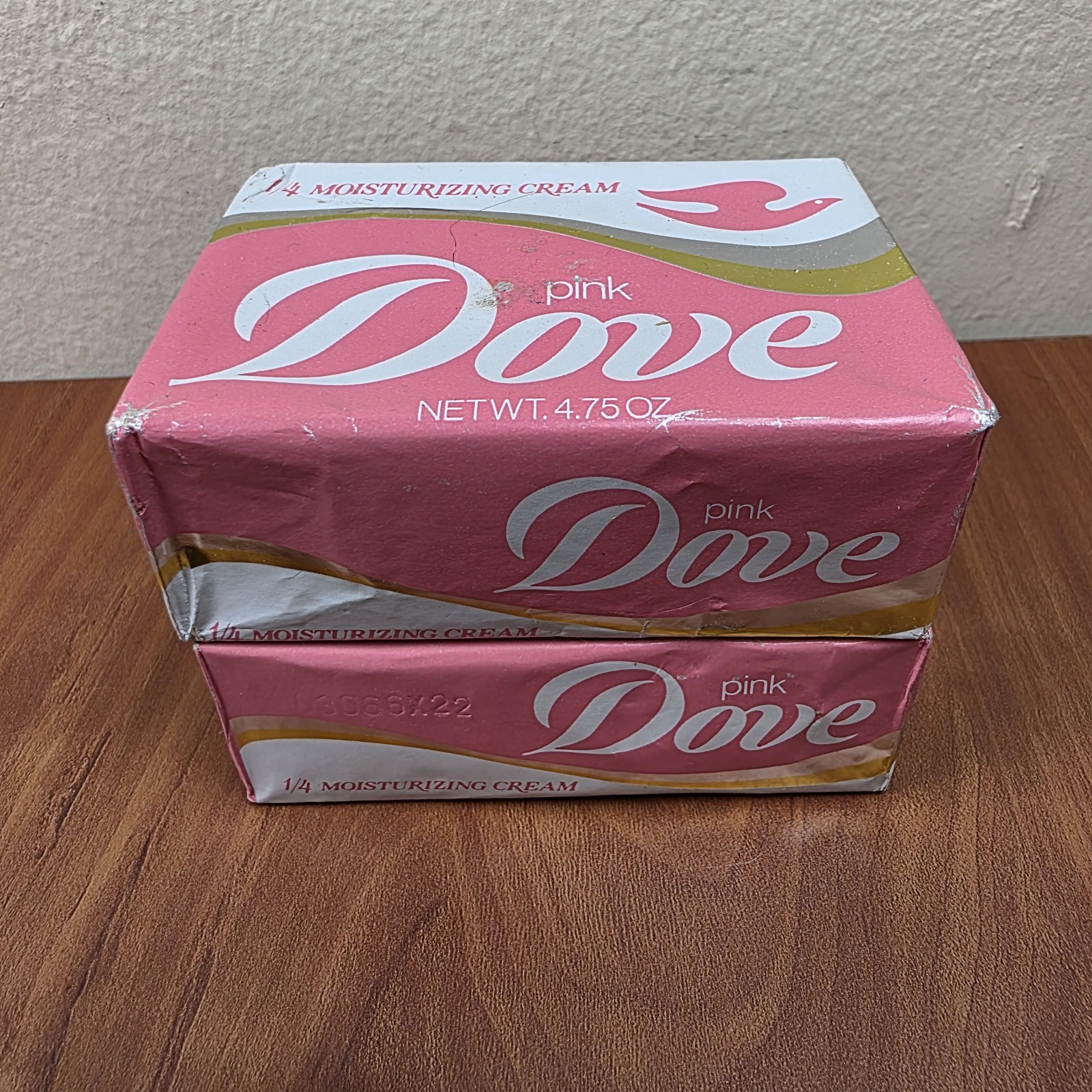 Lot of 3 Vintage Pink Dove Bath Size Soap Bars 1/4 Moisturizing Cream NOS