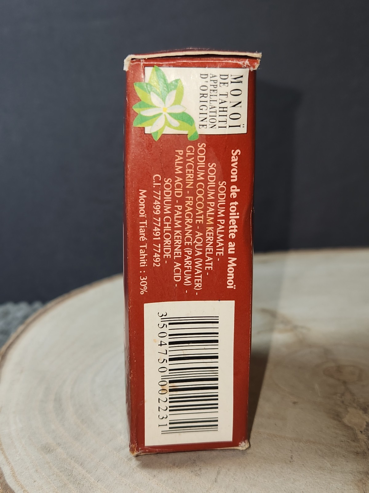 Monoi Tiki Tahiti Soap Bar Vanilla Scent Coconut Oil Soap 4.55 oz~NEW