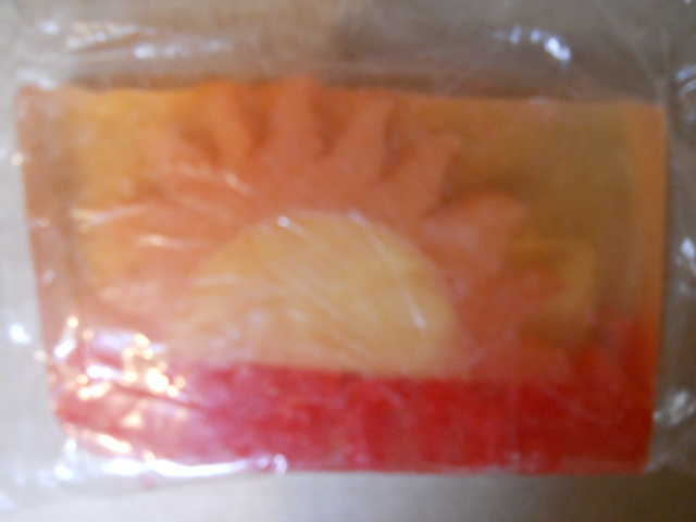 New Primal Elements Cut Soap Full, Sunrise Sunset, Orange Yellow Red Sun 5.6 oz.