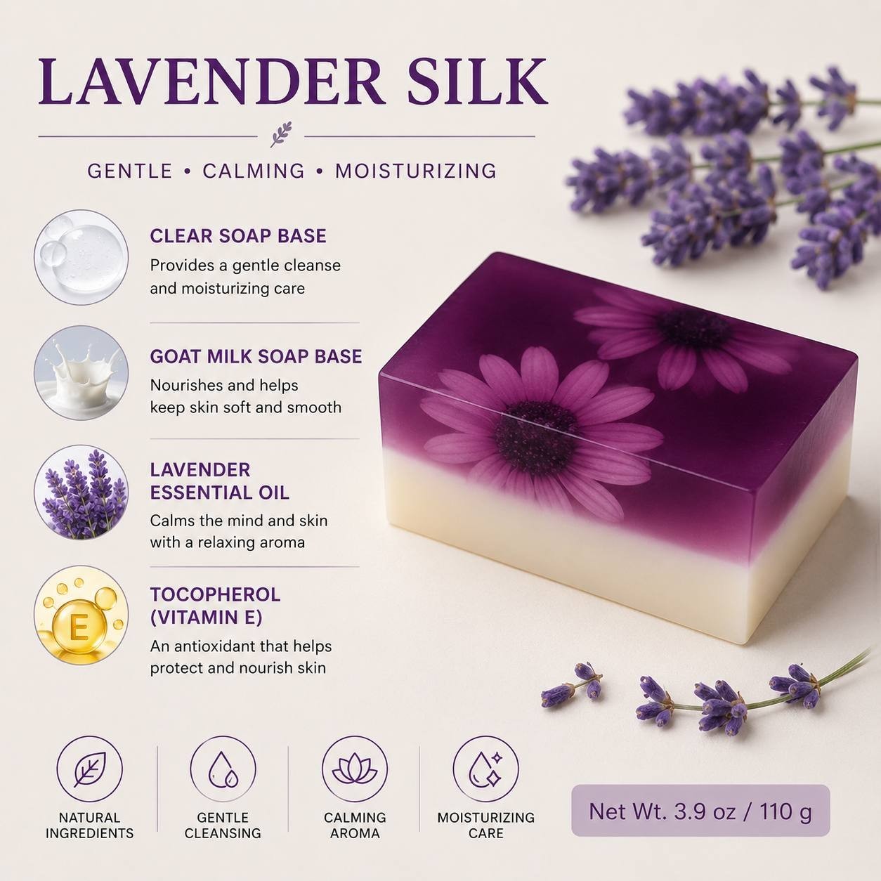 Natural Soap Gift Set for Women 4 Pack Handmade Natural Soap