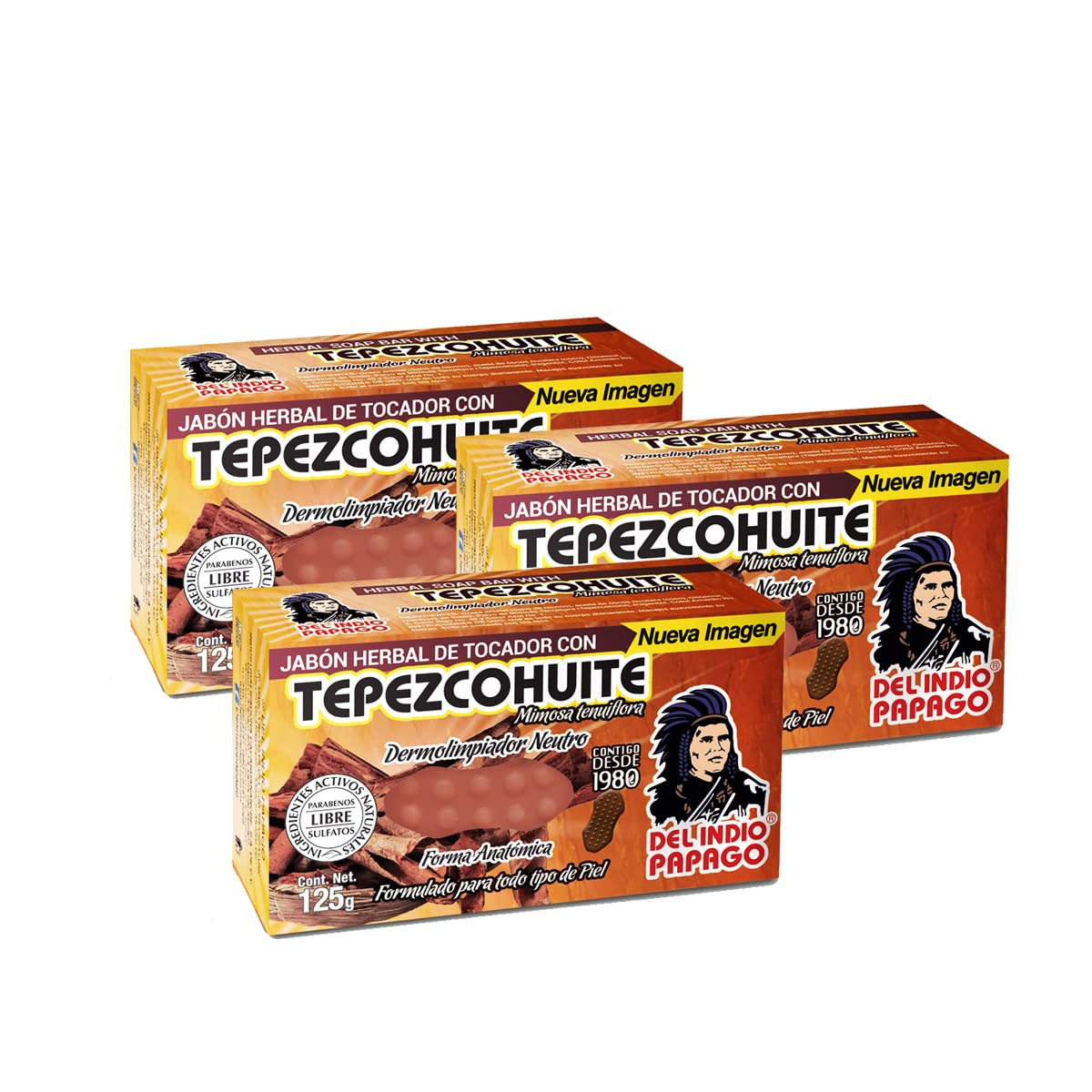 3 Pack Neutral Soap with Tepezcohuite 125Gr – Mexican Beauty – for All Skin Typ