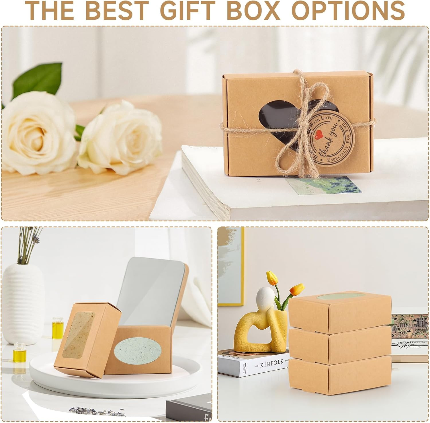 60 PCS Soap Boxes for Homemade Soap 3.55 X 2.4 X 1.2 Inch Small Soap Packagin…