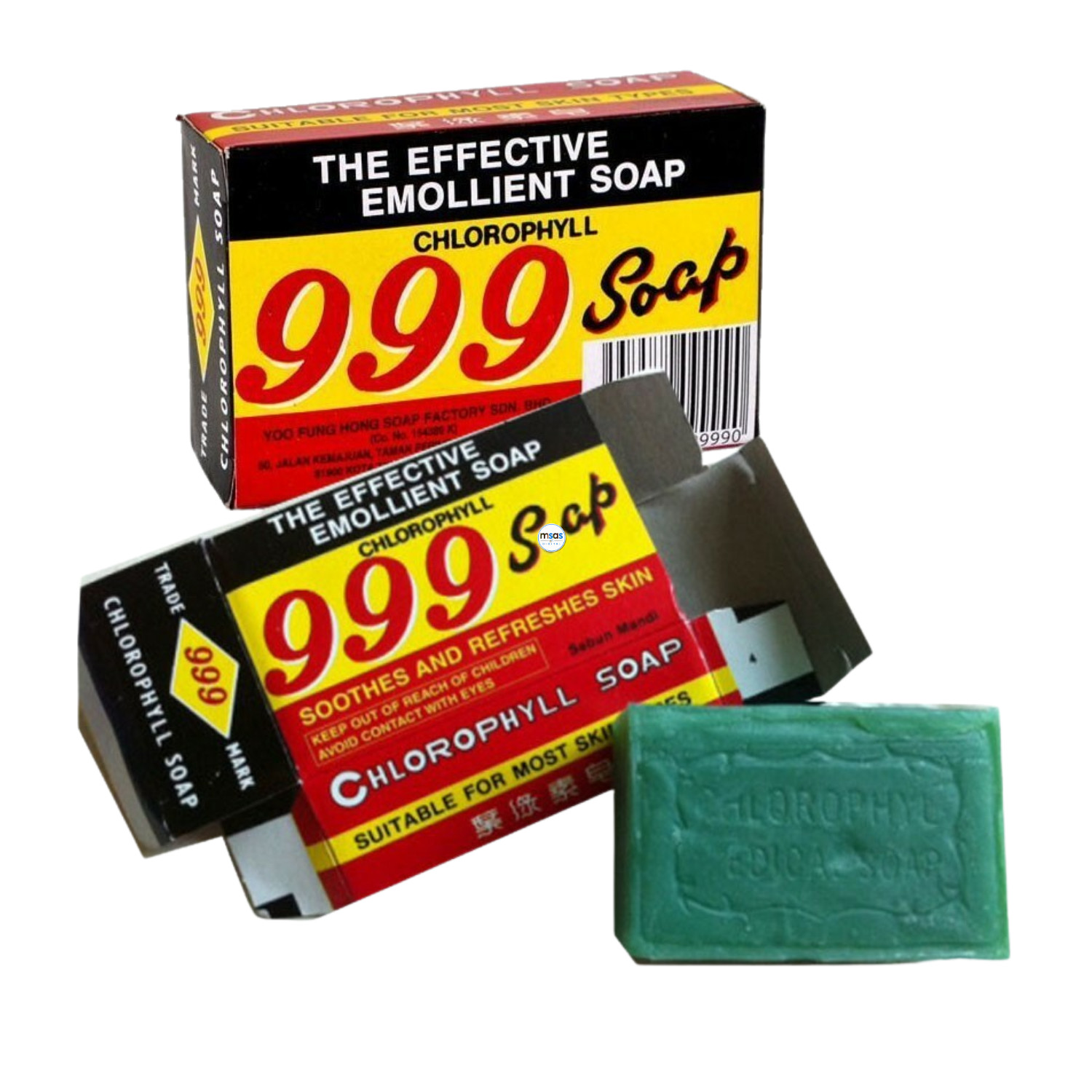 999 Chlorophyll Soap Refreshing Body Wash Gentle Sensitive Skin 2 Pcs Bar
