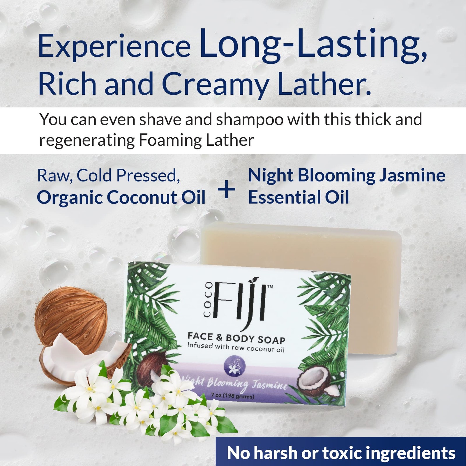 “Coco Fiji Soap Bar for Face and Body Infused With 7 Ounce (Pack of 2)