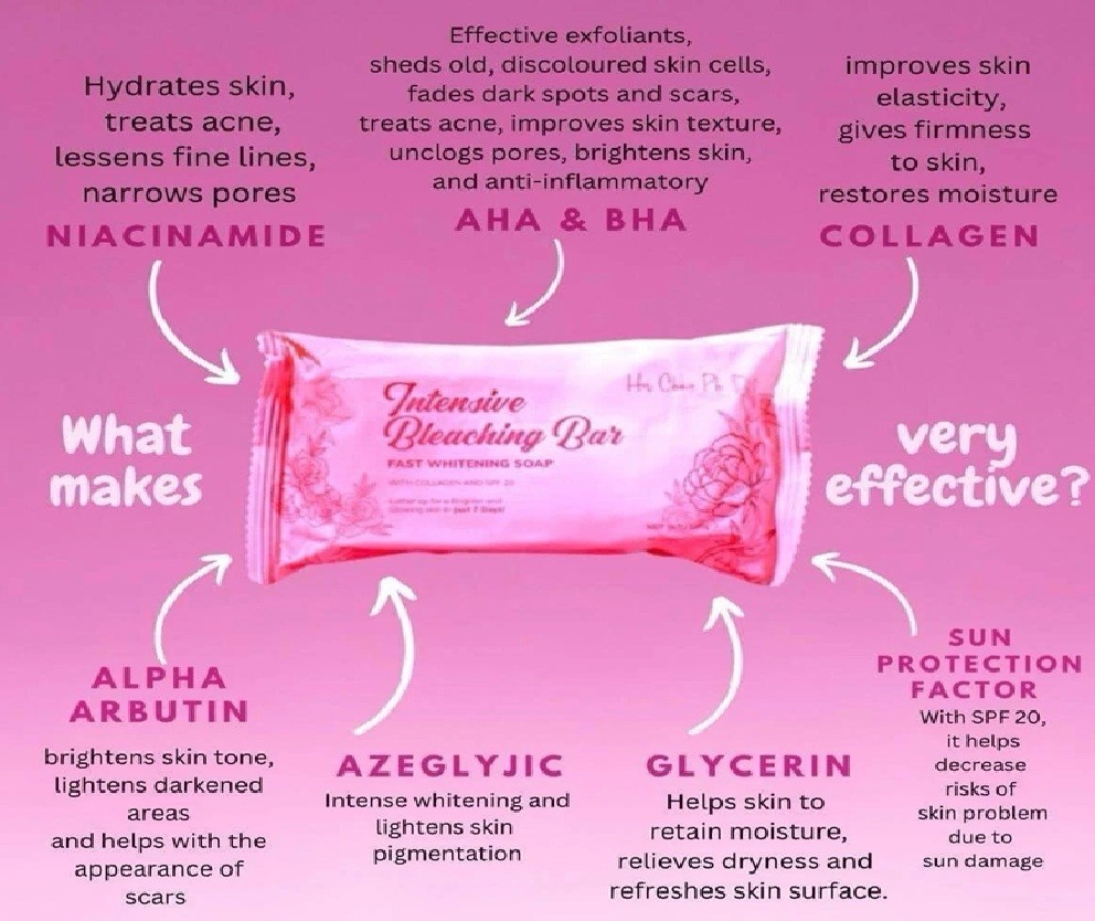 3 Bars Her Choice Intensive Bleaching Bar Fast Whitening Soap (120g each)
