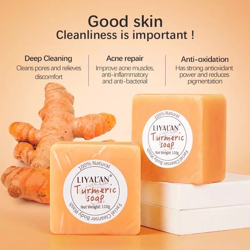 Turmeric Soap Anti Acne Skin Brightening Dark Spots Lightening Handmade Ginger