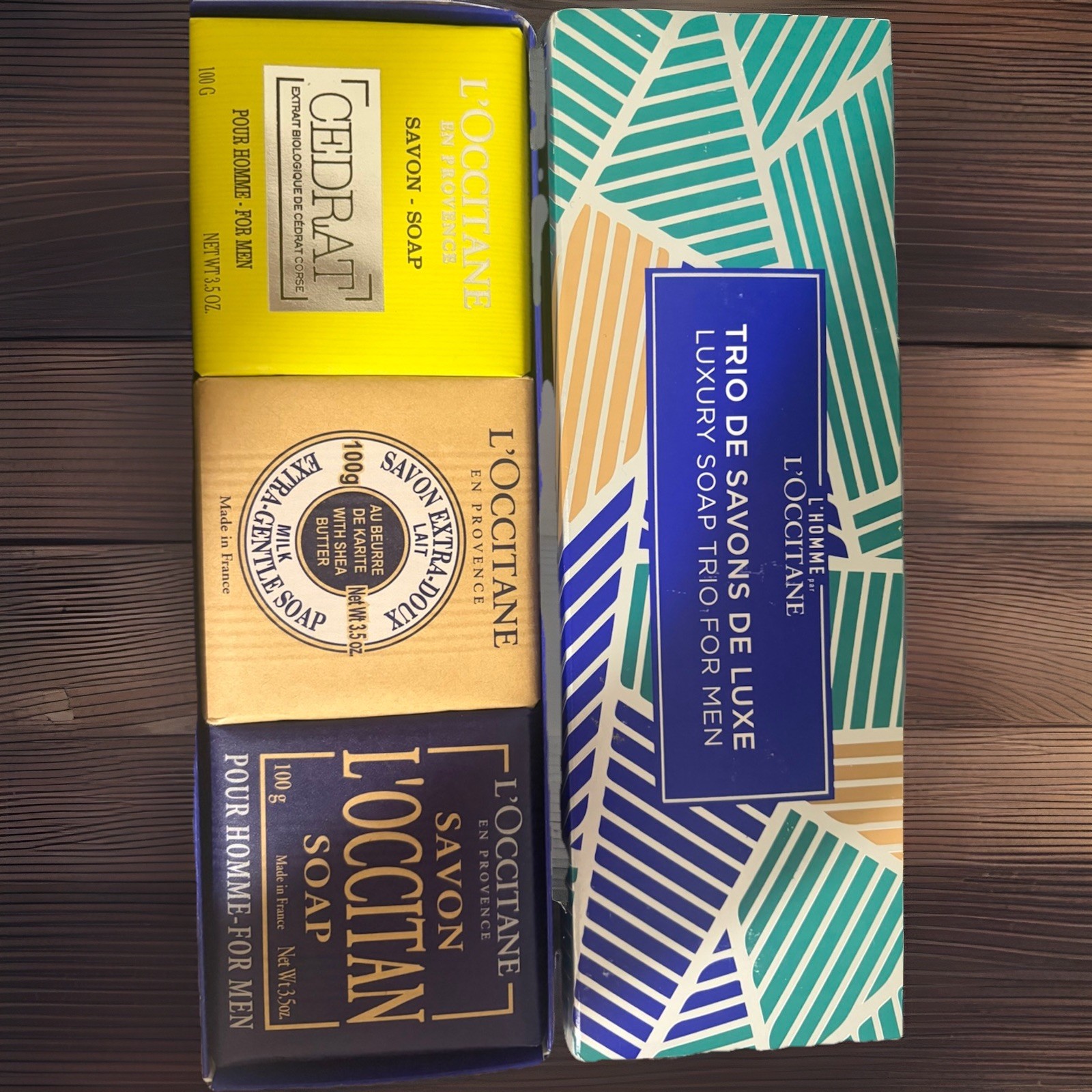 L’OCCITANE Luxury Soap Trio for Men Cedrat Shea Butter Occitan L’Homme Set