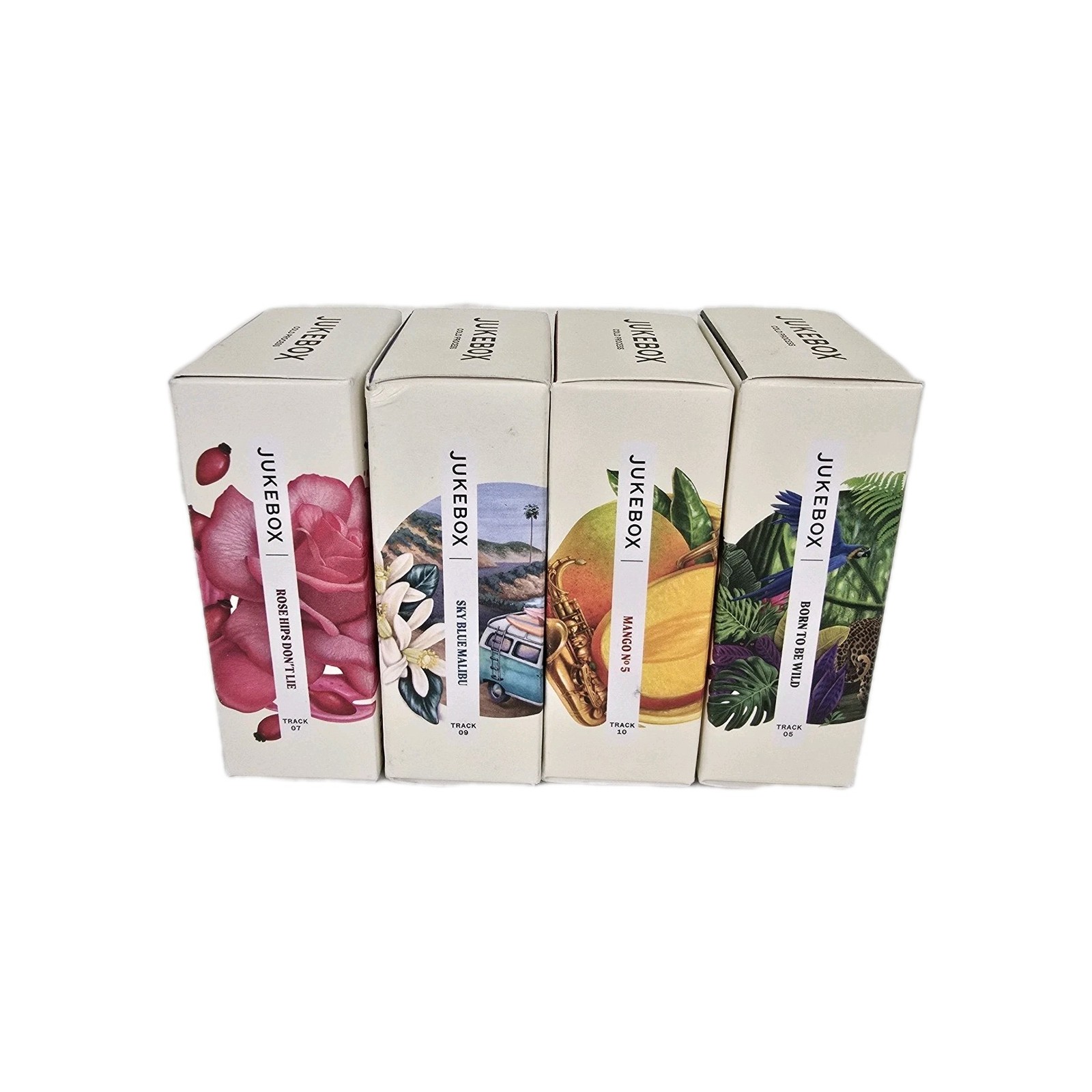 Jukebox Natural Body Soap Bar Soap 4.5oz – Lot Of 4: Rose, Sky Blue, Mango, Wild