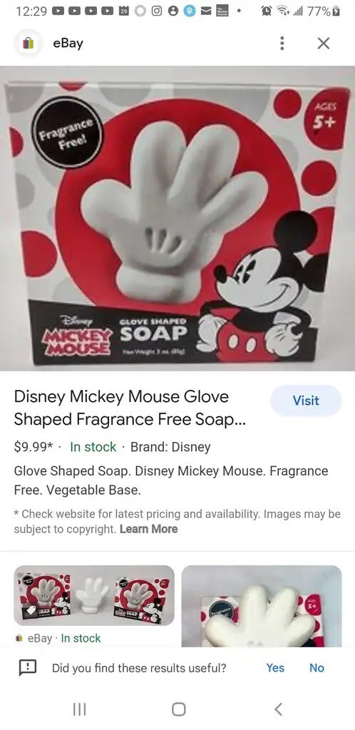 Disney Mickey Mouse Golden Shaped Soap