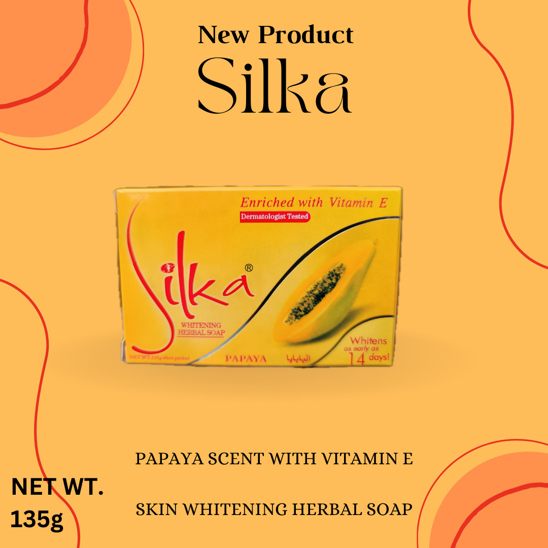 Silka Whitening Herbal Papaya Soap with VitaRich Actives 135g (8-pack)