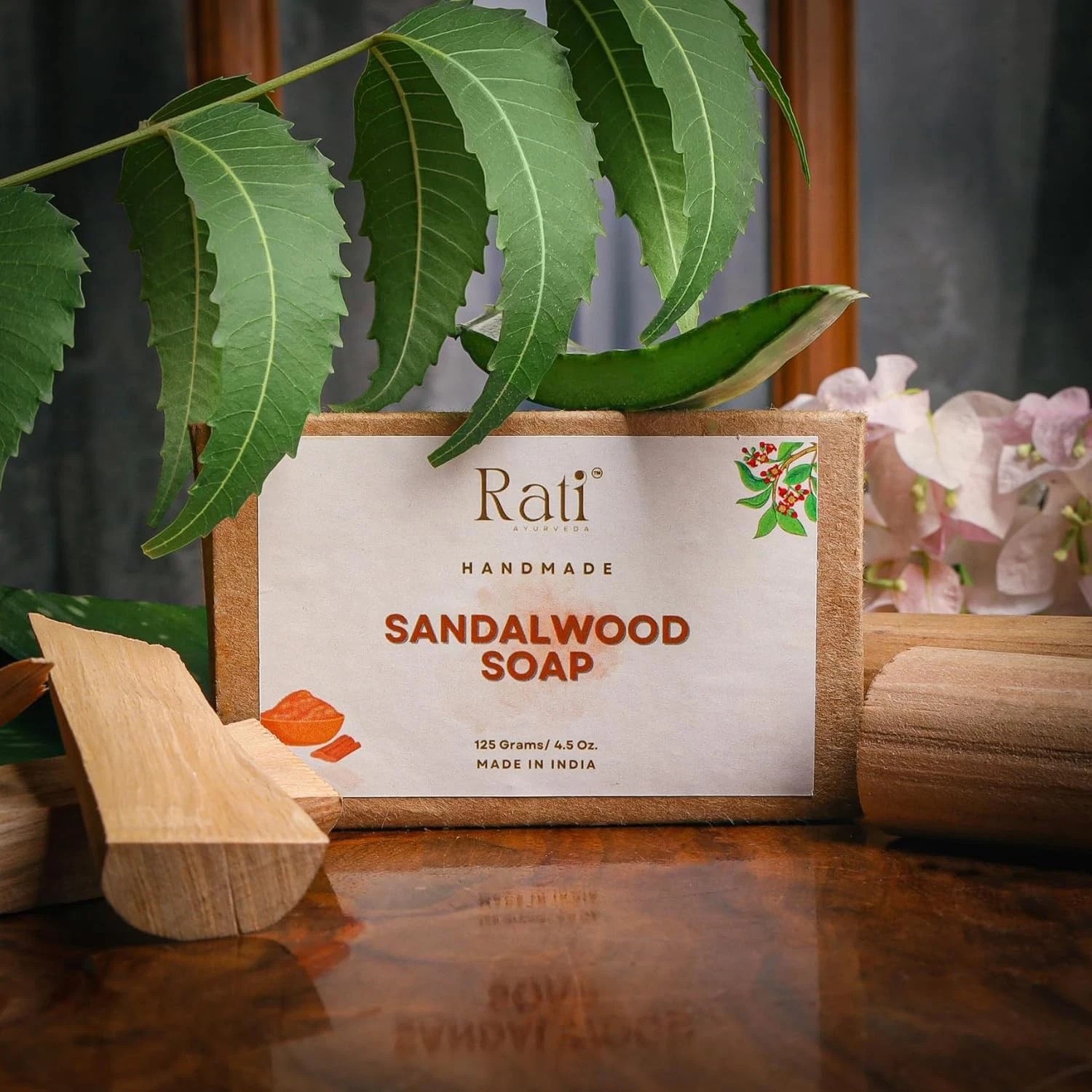 Rati Ayurveda Sandalwood Soap For Soothing And Moisturizing Skin 125gm