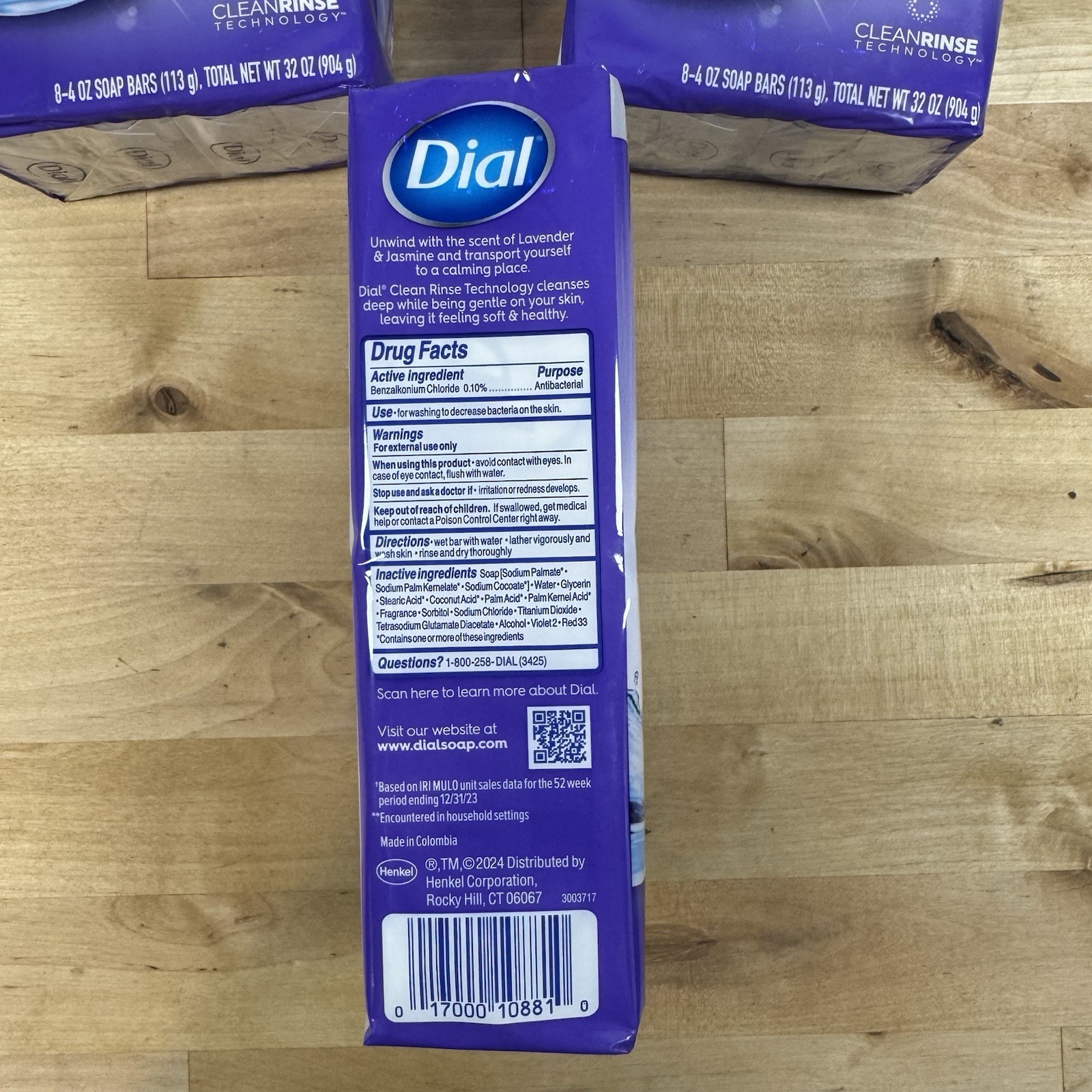 Dial Lavender & Jasmine Antibacterial Calm & Smoothe Deodorant Soap 8 Bars